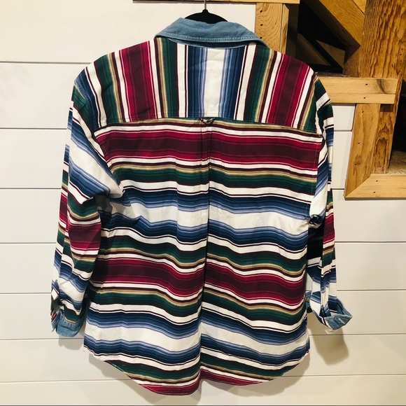 Vintage long sleeve western southwest striped shirt - Picture 4 of 5